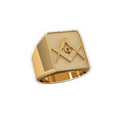 10KT Yellow Gold Masonic Ring w/ Custom Top